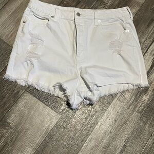 American Eagle‎ Outfitters White Distressed Jean Shorts